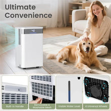 Load image into Gallery viewer, 32 Pints 2000 Sq.ft Basement Dehumidifier with Drain Hose, 24H Timer &amp; 3-Color Indicator, Quiet Portable Dehumidifier for Home, Bedroom, Bathroom