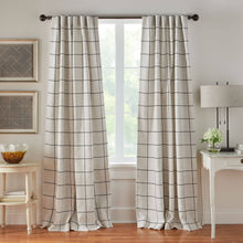 Load image into Gallery viewer, Brighton Windowpane Plaid Blackout Window Curtain Panel 52"x95" / Black
