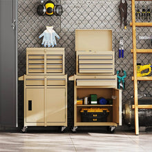 Load image into Gallery viewer, 2 - in - 1 Rolling Tool Chest, 5-Drawer Tool Storage Cabinet with Wheels, Adjustable Shelf, Tool Box Organizer for Garage Warehouse Workshop