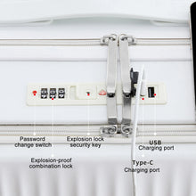 Load image into Gallery viewer, 24 in Checked Luggage with Front Pocket, USB Charging Port, Built - in Lock Carry on Suitcase, Cup Holder and Phone Holder, Medium Hardside Suitcase