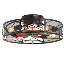 Load image into Gallery viewer, 18.9 in. Indoor Black Smart Ceiling Fan with Timer, 6-Speed Adjustable and Remote