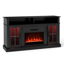 Load image into Gallery viewer, 58" Electric Fireplace TV Stand for 65" TVs, Entertainment Center with 28" Fireplace Heater Insert, LED Lights, Remote Control &amp; Storage