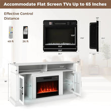 Load image into Gallery viewer, 58" Electric Fireplace TV Stand for 65" TVs, Entertainment Center with 28" Fireplace Heater Insert, LED Lights, Remote Control &amp; Storage