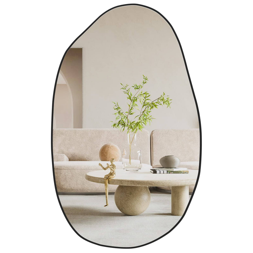 Cassilando Irregular Wall Mirror Asymmetrical Mirror Wall Mounted Unique Vanity Mirrorshaped Dressing Mirror Decorative for Living Room Bathroom Bedro