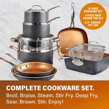 Load image into Gallery viewer, 20-Piece Aluminum Ti - Ceramic Nonstick Cookware and Bakeware Set in Graphite
