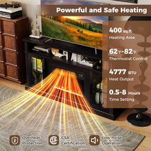 Load image into Gallery viewer, 58" Electric Fireplace TV Stand for 65" TVs, Entertainment Center with 28" Fireplace Heater Insert, LED Lights, Remote Control &amp; Storage