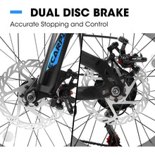 Load image into Gallery viewer, 20 in Mountain Bike for 7 - 15 Years Old, 7 Speed Kids Bike with High Carbon Steel Frame, Fat Tire and Dual Disc Brake, Front Suspension Mountain