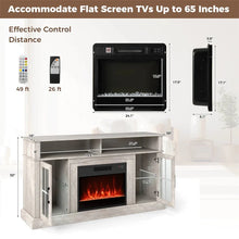 Load image into Gallery viewer, 58" Electric Fireplace TV Stand for 65" TVs, Entertainment Center with 28" Fireplace Heater Insert, LED Lights, Remote Control &amp; Storage