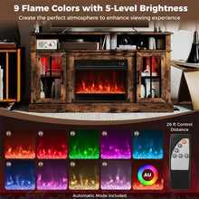 Load image into Gallery viewer, 58" Electric Fireplace TV Stand for 65" TVs, Entertainment Center with 28" Fireplace Heater Insert, LED Lights, Remote Control &amp; Storage