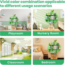 Load image into Gallery viewer, Kids Bookshelf - 5 Tier Kids Bookcase, Green Bookshelf for Children and Toddlers, Wooden Bookshelf for Classroom, Playroom, Bedroom, Nursery
