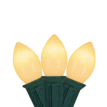 Load image into Gallery viewer, 25 - Count Opaque Clear White C7 Patio Wedding Christmas Light Set, 24ft Green Wire