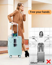 Load image into Gallery viewer, 20 in Carry on Luggage with Cup Holder &amp; USB Port, Airline Approved TSA - Locked Luggage, Lightweight PC Material Travel Suitcase