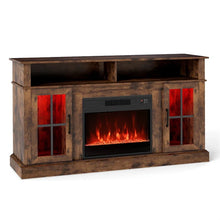 Load image into Gallery viewer, 58" Electric Fireplace TV Stand for 65" TVs, Entertainment Center with 28" Fireplace Heater Insert, LED Lights, Remote Control &amp; Storage