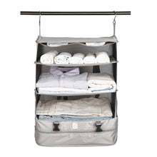 Load image into Gallery viewer, S3 The Brand Stow and Go Suitcase and Travel Luggage Organizer. A Portable Hanging Closet for Easy Garment Packing and Clothes Shelves Organization S