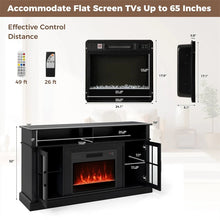 Load image into Gallery viewer, 58" Electric Fireplace TV Stand for 65" TVs, Entertainment Center with 28" Fireplace Heater Insert, LED Lights, Remote Control &amp; Storage