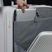 Load image into Gallery viewer, 24 in Checked Luggage with Front Pocket, USB Charging Port, Built - in Lock Carry on Suitcase, Cup Holder and Phone Holder, Medium Hardside Suitcase