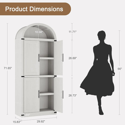 Garvee Arched Storage Cabinet, 71.6