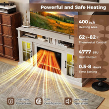 Load image into Gallery viewer, 58" Electric Fireplace TV Stand for 65" TVs, Entertainment Center with 28" Fireplace Heater Insert, LED Lights, Remote Control &amp; Storage