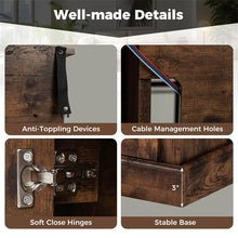 Load image into Gallery viewer, 58" Electric Fireplace TV Stand for 65" TVs, Entertainment Center with 28" Fireplace Heater Insert, LED Lights, Remote Control &amp; Storage