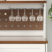 Load image into Gallery viewer, LAFGUR 72" Kitchen Storage Cabinet with Power Outlet &amp; LED Light, Coffee Bar Cabinet with Drawers &amp; Wine Glass Rack, Sideboard for Home, White