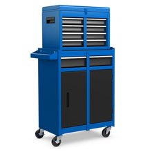 Load image into Gallery viewer, 2 - in - 1 Rolling Tool Chest, 5-Drawer Tool Storage Cabinet with Wheels, Adjustable Shelf, Tool Box Organizer for Garage Warehouse Workshop