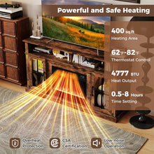 Load image into Gallery viewer, 58" Electric Fireplace TV Stand for 65" TVs, Entertainment Center with 28" Fireplace Heater Insert, LED Lights, Remote Control &amp; Storage