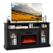 Load image into Gallery viewer, 58" Electric Fireplace TV Stand for 65" TVs, Entertainment Center with 28" Fireplace Heater Insert, LED Lights, Remote Control &amp; Storage