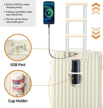 Load image into Gallery viewer, 20 in Carry on Luggage with Cup Holder &amp; USB Port, Airline Approved TSA - Locked Luggage, Lightweight PC Material Travel Suitcase