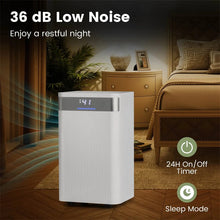 Load image into Gallery viewer, 32 Pints 2000 Sq.ft Basement Dehumidifier with Drain Hose, 24H Timer &amp; 3-Color Indicator, Quiet Portable Dehumidifier for Home, Bedroom, Bathroom