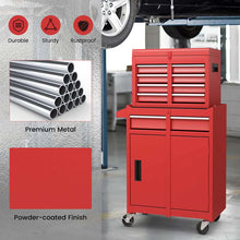 Load image into Gallery viewer, 2 - in - 1 Rolling Tool Chest, 5-Drawer Tool Storage Cabinet with Wheels, Adjustable Shelf, Tool Box Organizer for Garage Warehouse Workshop
