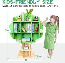 Load image into Gallery viewer, Kids Bookshelf - 5 Tier Kids Bookcase, Green Bookshelf for Children and Toddlers, Wooden Bookshelf for Classroom, Playroom, Bedroom, Nursery