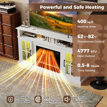 Load image into Gallery viewer, 58" Electric Fireplace TV Stand for 65" TVs, Entertainment Center with 28" Fireplace Heater Insert, LED Lights, Remote Control &amp; Storage