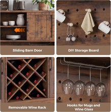 Load image into Gallery viewer, LAFGUR 72" Kitchen Storage Cabinet with Power Outlet &amp; LED Light, Coffee Bar Cabinet with Drawers &amp; Wine Glass Rack, Sideboard for Home, White