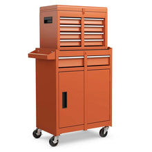 Load image into Gallery viewer, 2 - in - 1 Rolling Tool Chest, 5-Drawer Tool Storage Cabinet with Wheels, Adjustable Shelf, Tool Box Organizer for Garage Warehouse Workshop